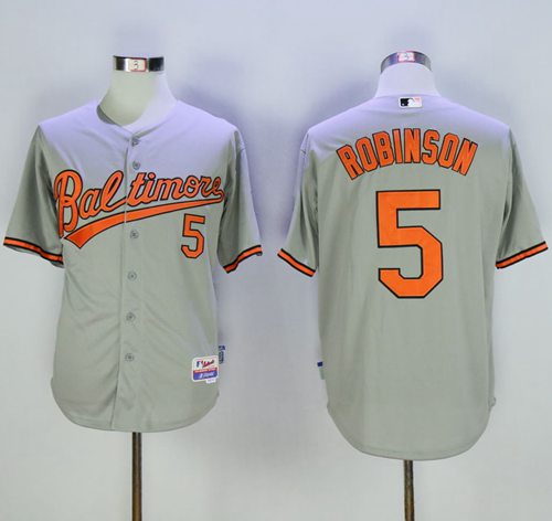 Orioles #5 Brooks Robinson Grey Cool Base Stitched MLB Jersey
